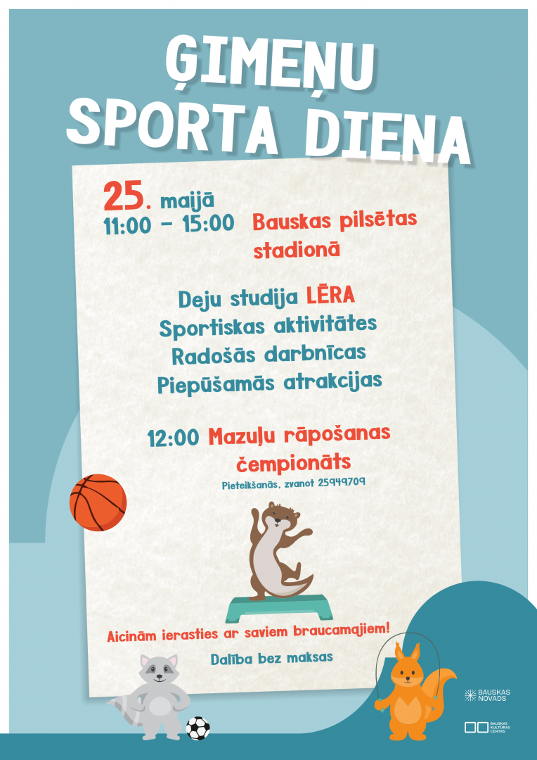 Ģimeņu sporta diena 2024. gada 25. maijā Bauskas pilsētas stadionā