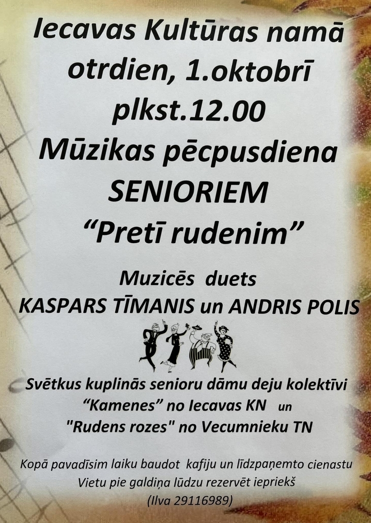 Mūzikas pēcpusdiena IE senioriem 01-10-2024